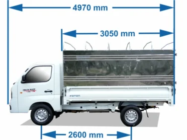 Thông số kỹ thuật chi tiết xe tải FOTON T25 Thùng Bạt Cánh Dơi – động cơ 1.5L tiết kiệm xăng