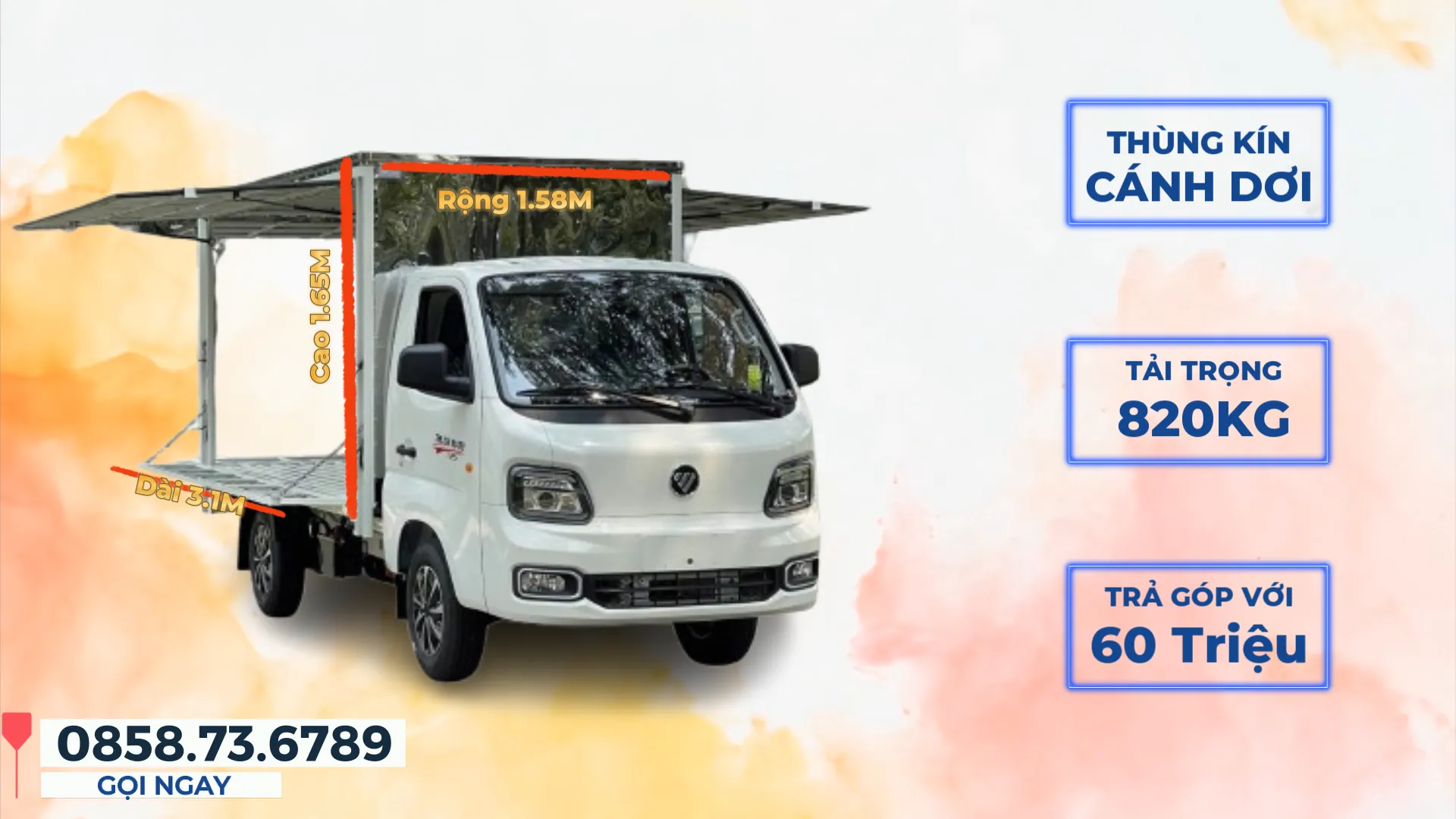 foton cánh dơi 820kg