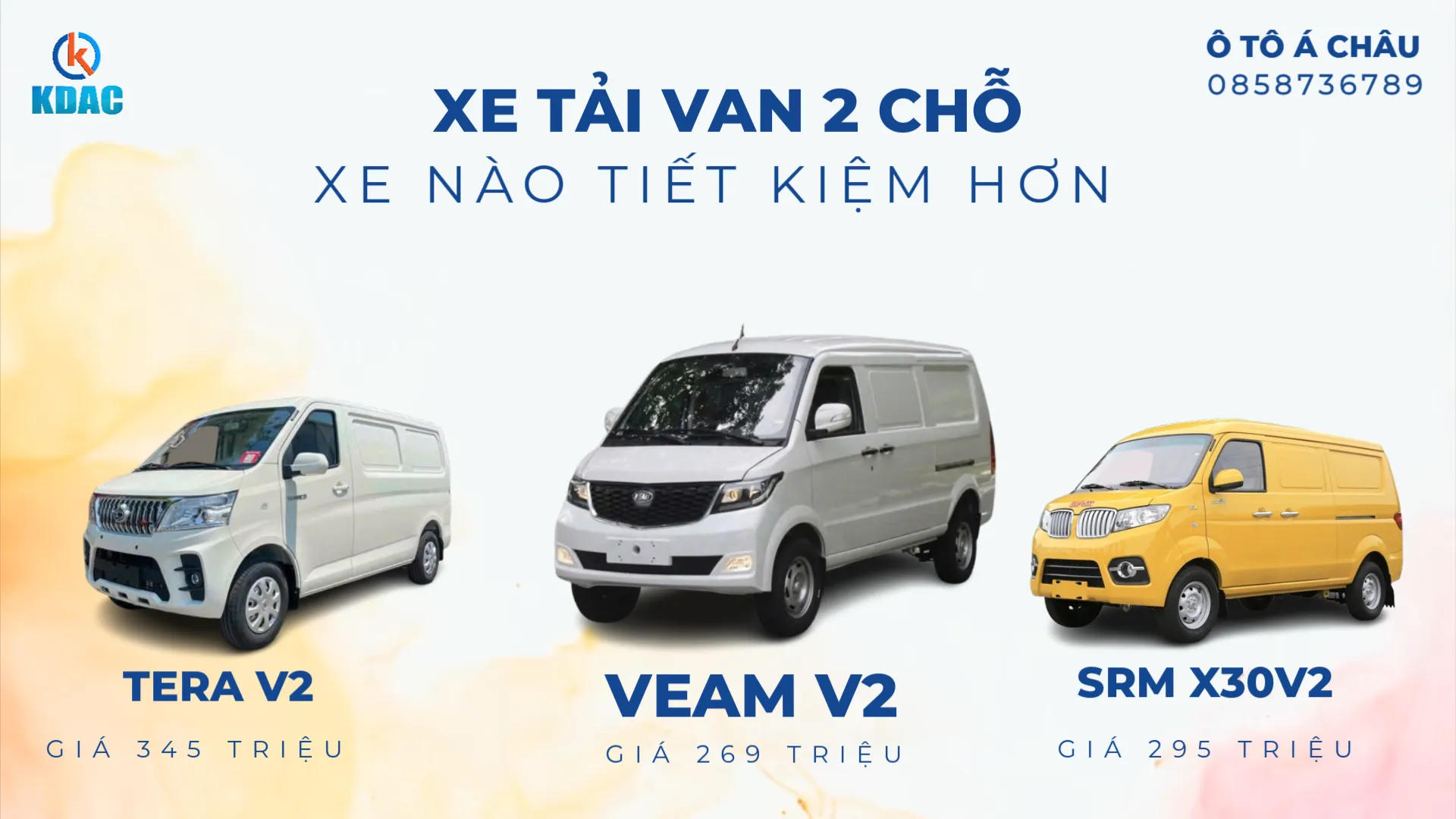 So sánh xe tải VEAM V2 với các xe tải VAN 2 chỗ khác